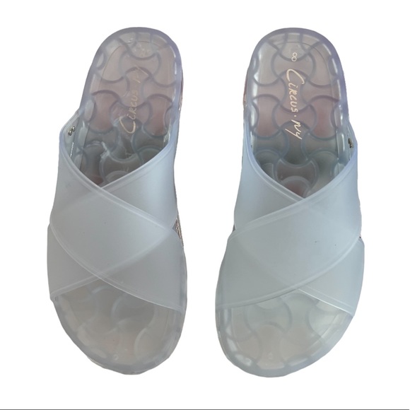 Circus 🎪 by Sam Edelman White Jelly Slip On Sandals Size 8 NWT - Picture 2 of 16